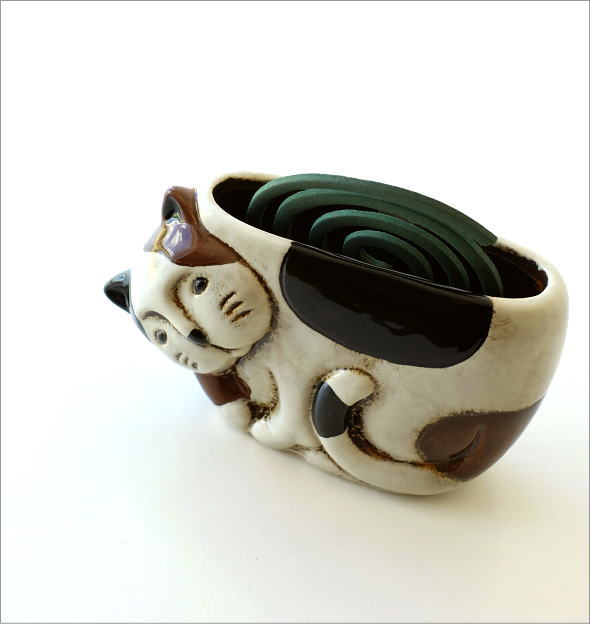 陶器の蚊遣り ミケネコ(2)
