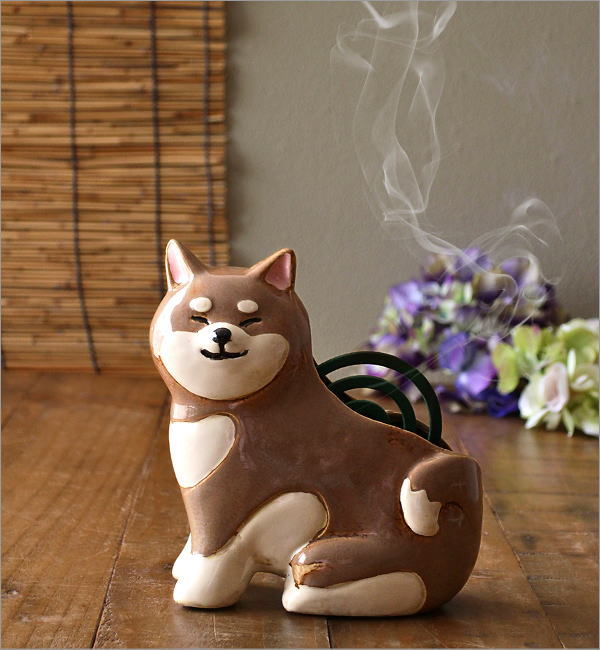 陶器の蚊遣り 柴犬 2カラー(2)
