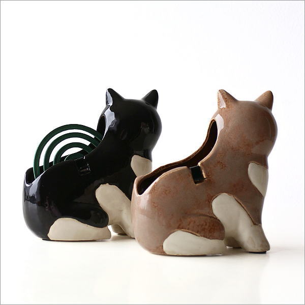 陶器の蚊遣り 柴犬 2カラー(6)