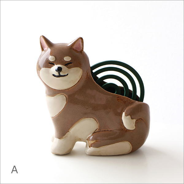 陶器の蚊遣り 柴犬 2カラー(7)