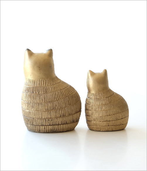 ゴールドキャットのオブジェ 2サイズセット(4)