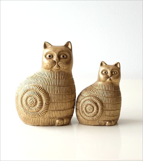 ゴールドキャットのオブジェ 2サイズセット(5)