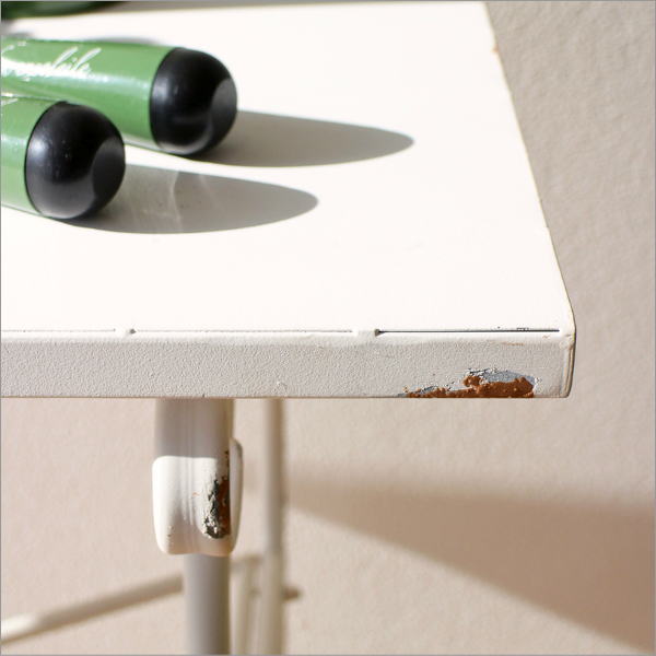 シャビーなアイアンのワークテーブル WHITE(4)