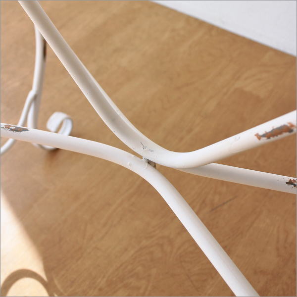 シャビーなアイアンのワークテーブル WHITE(9)