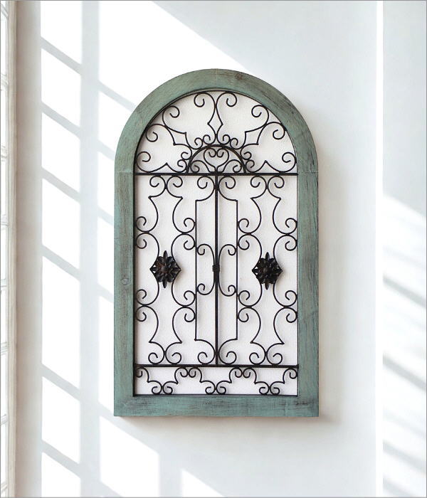 アイアンとウッドの壁飾り ウインドウアーチ(2)