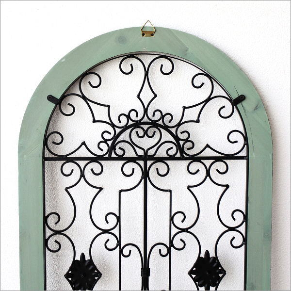 アイアンとウッドの壁飾り ウインドウアーチ(8)