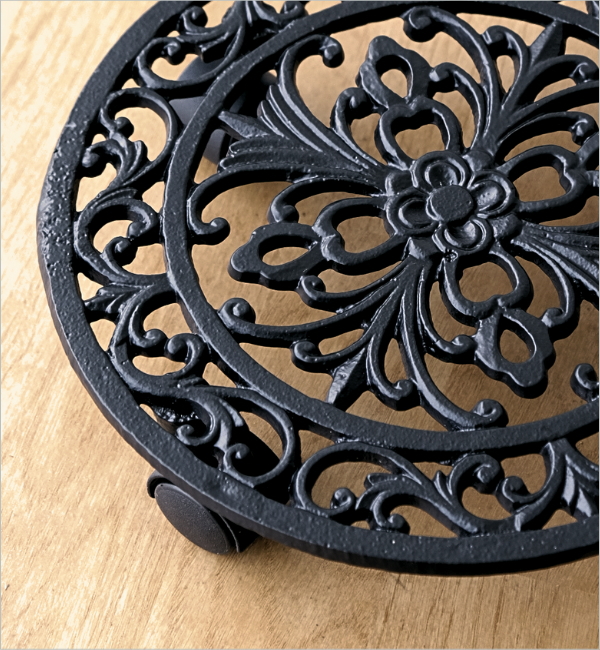 アイアンのプランターキャリー クロス(2)