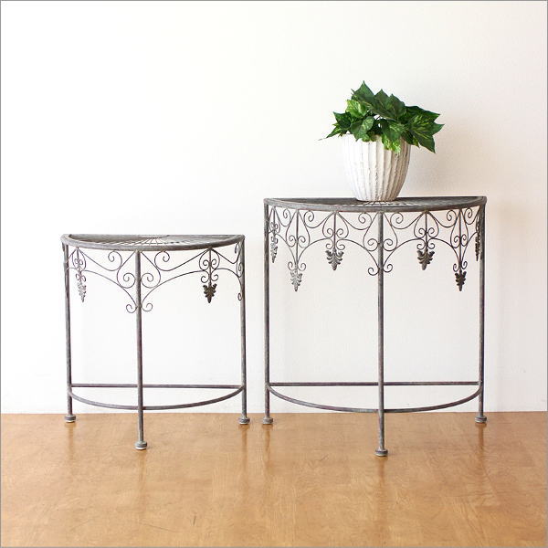 シャビーアイアンのフラワースタンド ハーフサークル2サイズセット(8)