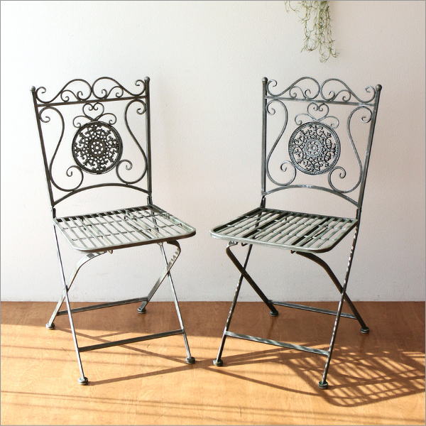 レトロアイアンのガーデンチェア(8)