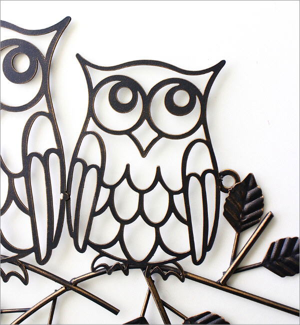 アイアンの壁飾り 親子オウル(2)