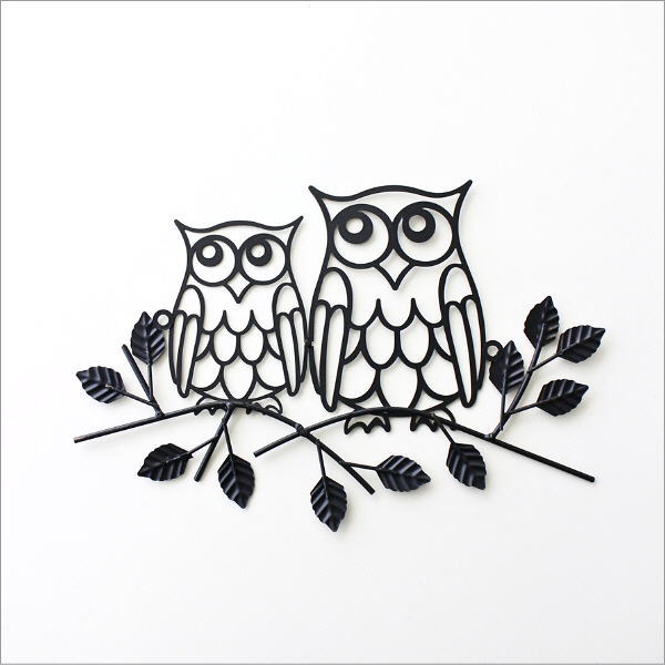アイアンの壁飾り 親子オウル(5)
