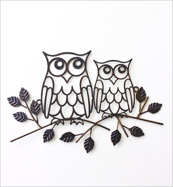 アイアンの壁飾り 親子オウル(6)
