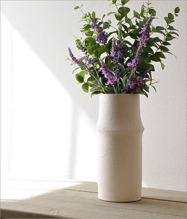 花瓶 陶器 おしゃれ フラワーベース 竹 デザイン 枝物 円柱 筒形 円筒