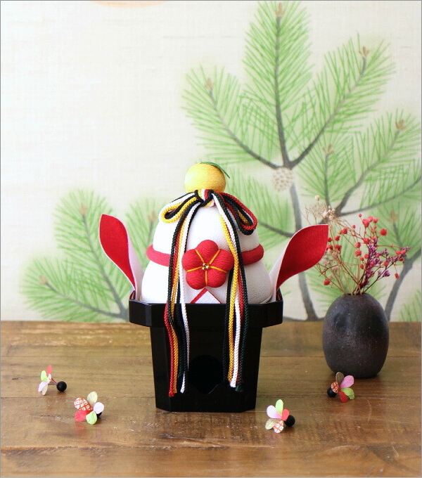 鏡餅 おしゃれ 飾り 置物 オブジェ ちりめん細工 お正月 迎春