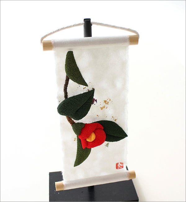 台付きミニタぺストリー  寒椿(3)