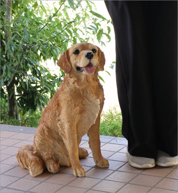 ゴールデンレトリバー　置物　オブジェ　犬　いぬ　玄関　エントランス　ガーデン　庭 送料無料】 【ゴールデンレトリバー】 【ガーデニング雑貨】 【犬置物