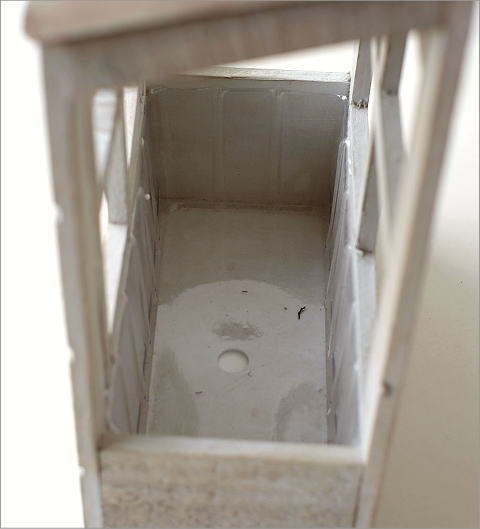レンガ風1階建て壁掛ウッドプランター(3)