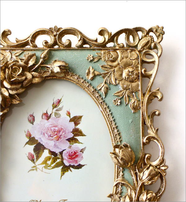 フォトフレーム アンティークゴールドローズ(3)