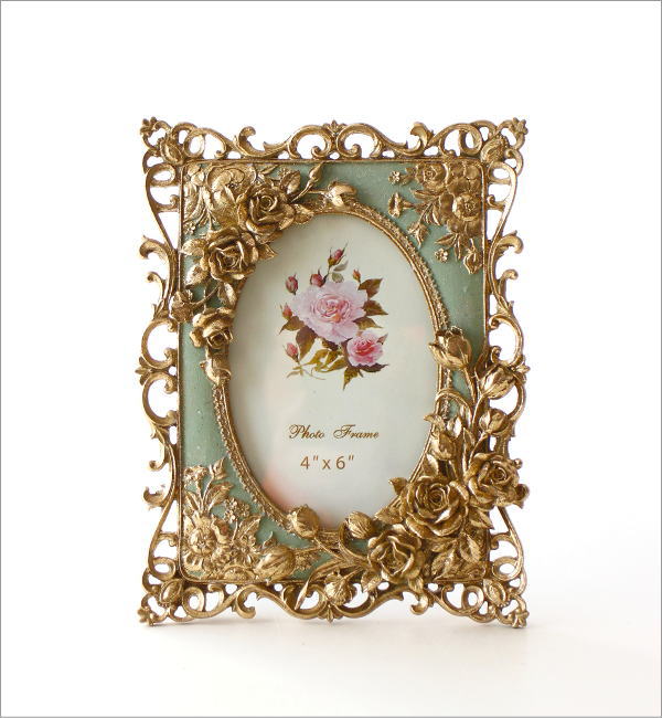フォトフレーム アンティークゴールドローズ(6)