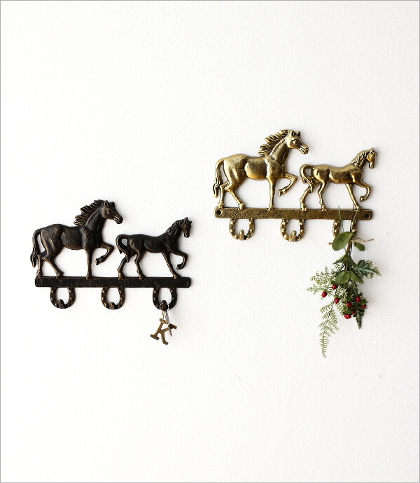 アイアン鋳物の馬のフック 2カラー(1)