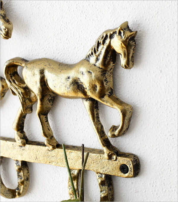 アイアン鋳物の馬のフック 2カラー(4)
