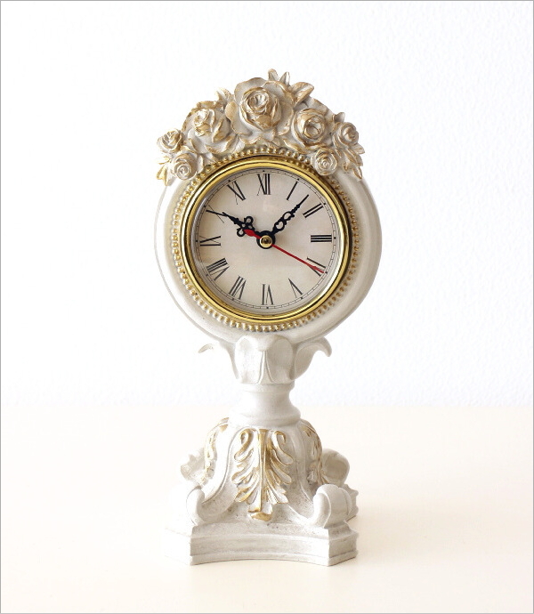 置き時計 アンティーク ロココ調 ヨーロピアン 小型 小さい ローマ数字