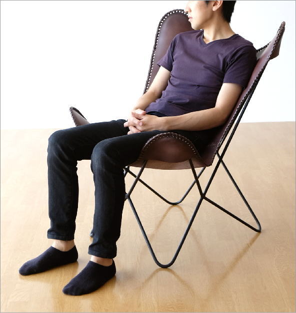 レザーチェア 本革 アイアン アンティーク レトロ 革製 椅子 レザー 