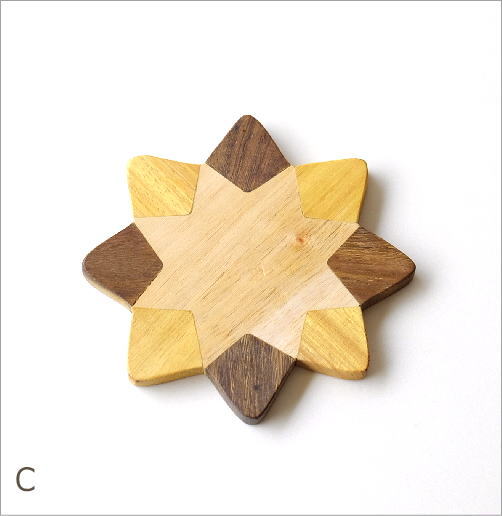 コースター 木製 おしゃれ 四角 星 角丸 北欧 ナチュラル かわいい