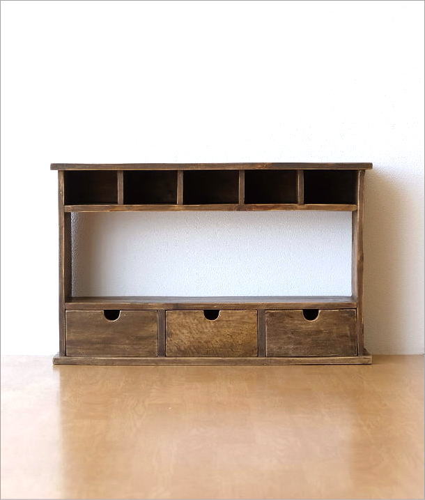 飾り棚 木製 シェルフ アンティーク 家具 レトロ ディスプレイラック