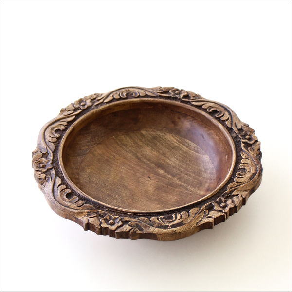 ウッドカービングボウル L(6)