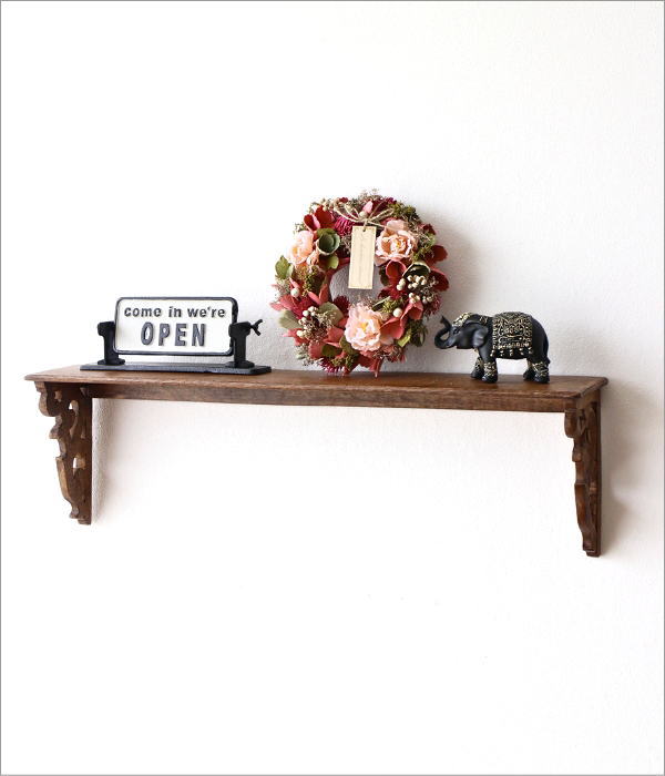 ウッドカービングウォールシェルフ(1)