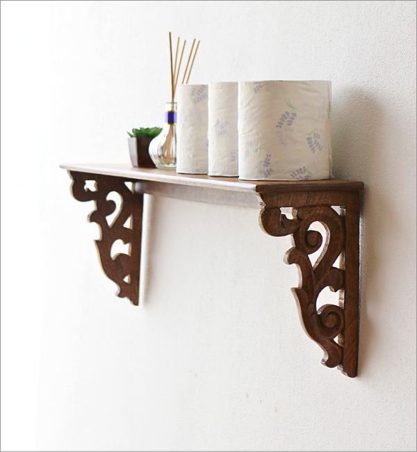 ウッドカービングウォールシェルフ(2)