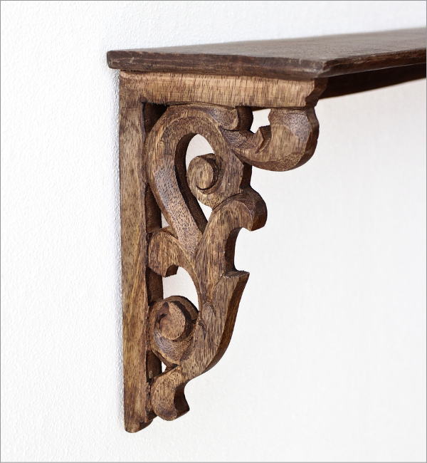 ウッドカービングウォールシェルフ(4)