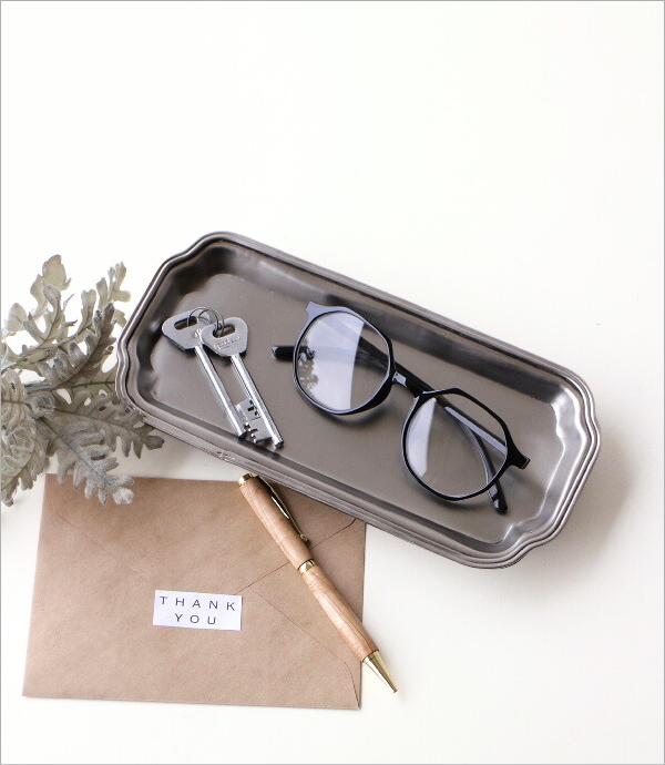 スチールと真鍮のロングトレイ(1)