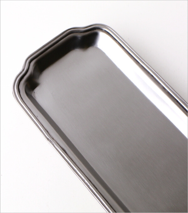 スチールと真鍮のロングトレイ(3)