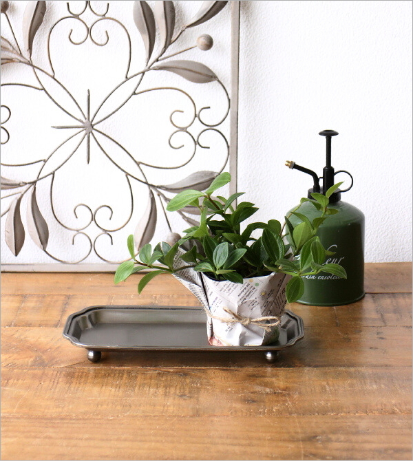 スチールと真鍮のロングトレイ(5)