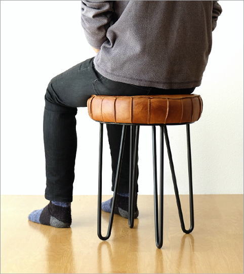 レザーラウンドスツール(5)
