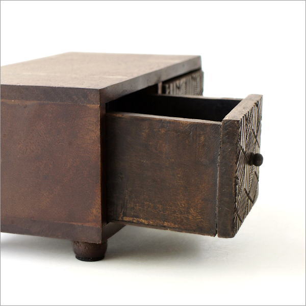 2ドロアーカービングミニチェスト(4)