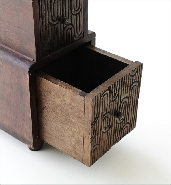 3ドロアーカービングミニチェスト(3)