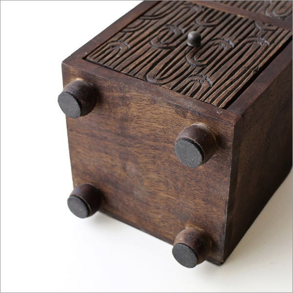 3ドロアーカービングミニチェスト(5)