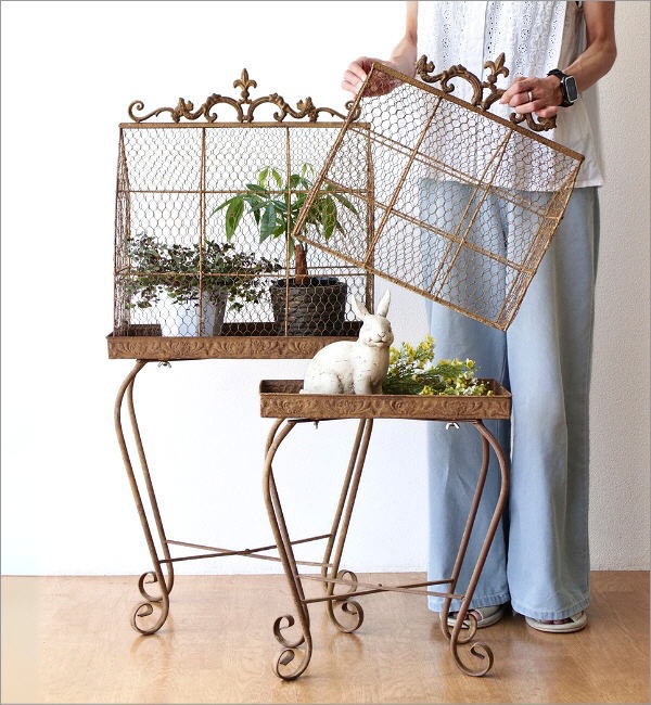 プランツケージ おしゃれ フラワースタンド 花台 2個セット