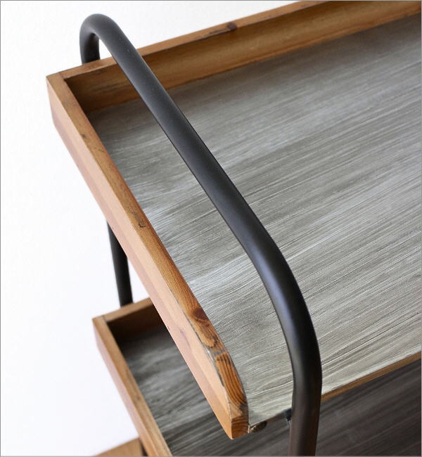 アイアンとウッドのトレイシェルフ3段(5)