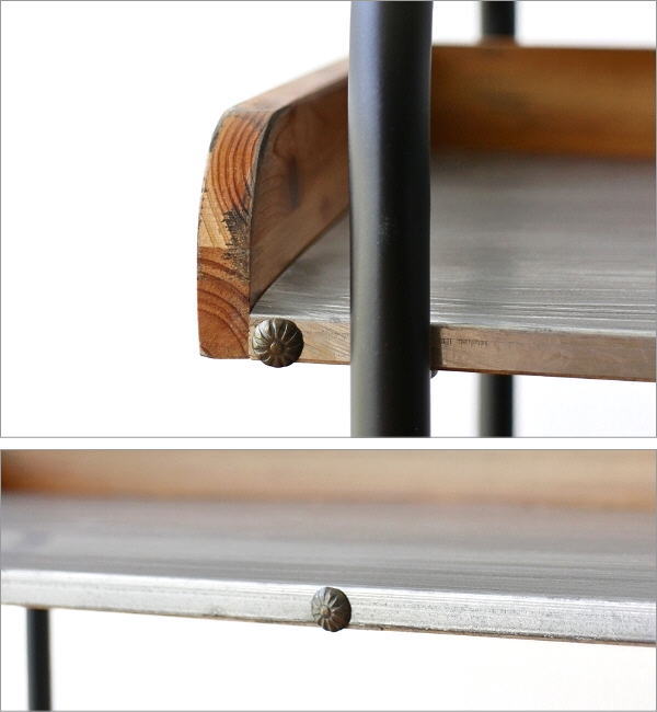 アイアンとウッドのトレイシェルフ3段(6)