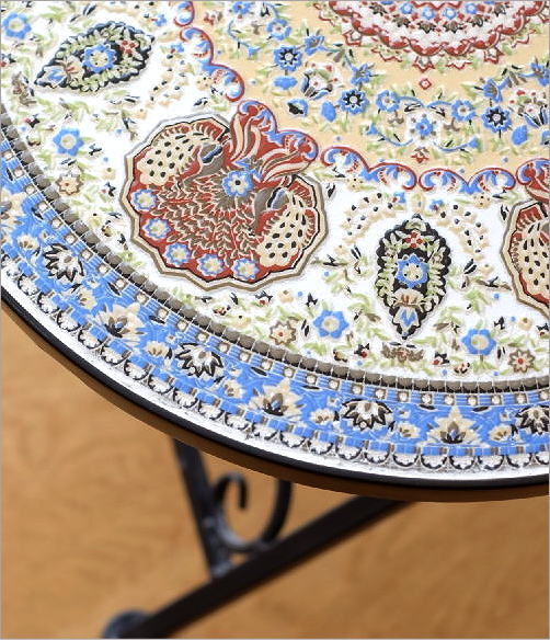 アイアンとタイルのミニテーブル Arabic(3)