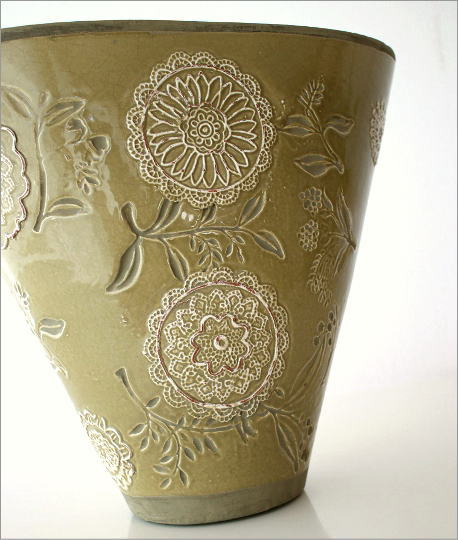 花瓶 陶器 おしゃれ フラワーベース アンティーク 花器 モダン デザイン 口が広い かわいい 和風 洋風 大きい 大きめ クラシックベース A Sik3033 ギギliving