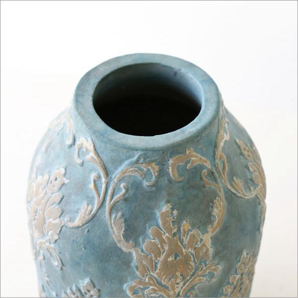 Damask ディープブルーVase(3)