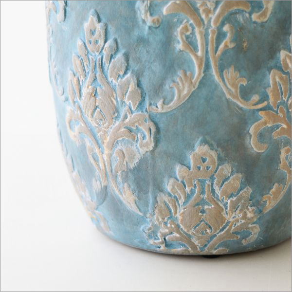 Damask ディープブルーVase(4)