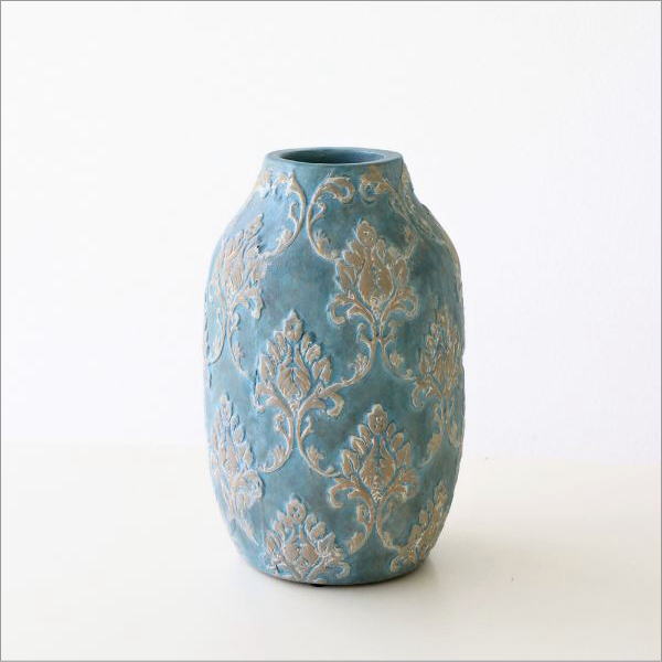 Damask ディープブルーVase(5)