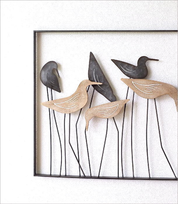 4個の鳥の形をしたアートデコレーション