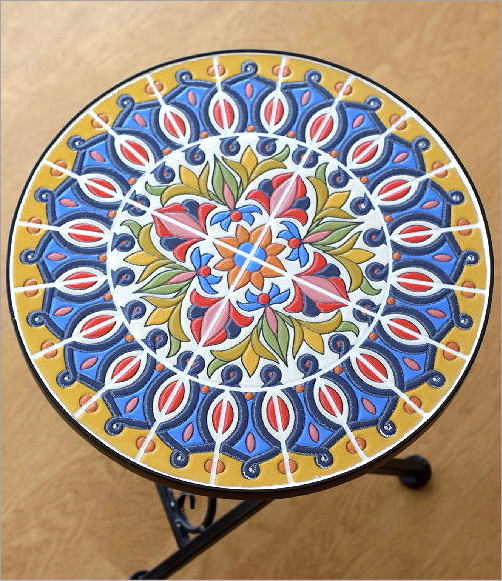 アイアンとタイルのミニテーブル Colorful(2)